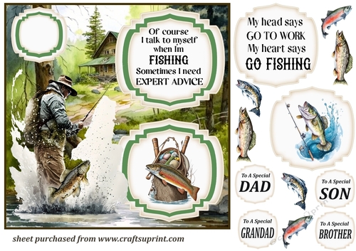2 Panel gone fishing card front 1