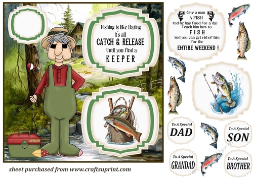 2 Panel gone fishing card front 2