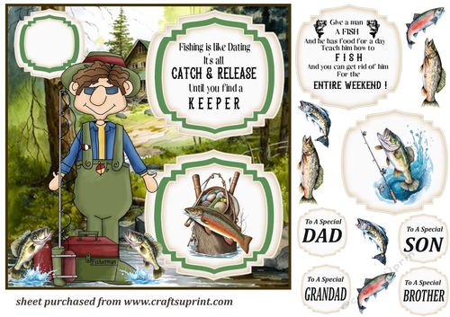 2 Panel gone fishing card front 4