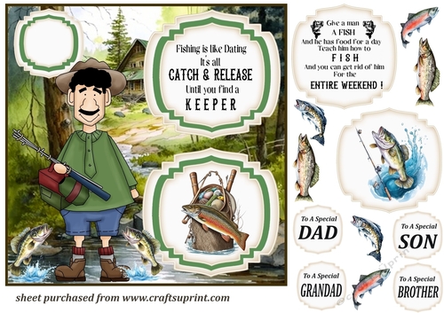 2 Panel gone fishing card front 5