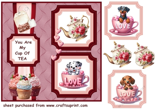 2 Panel Puppy you are my cup of tea card front 5