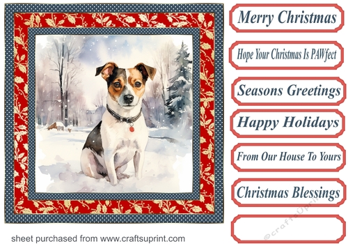 Winter Jack Russell card front 1