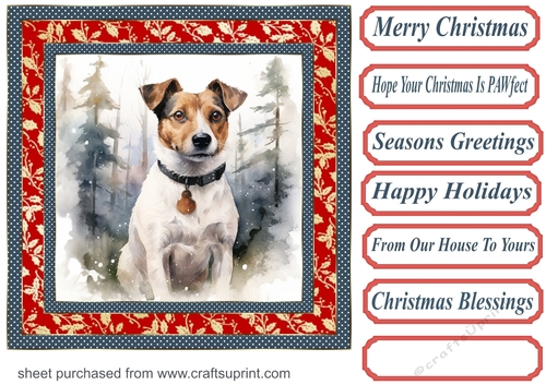 Winter Jack Russell card front 2