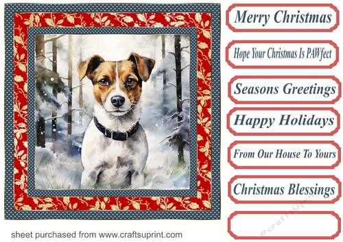 Winter Jack Russell card front 3