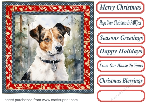Winter Jack Russell card front 4