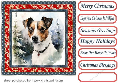 Winter Jack Russell card front 5