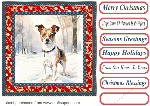 Winter Jack Russell card front 6