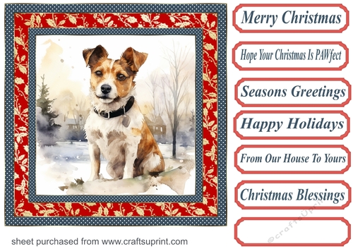 Winter Jack Russell card front 7