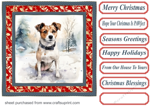 Winter Jack Russell card front 8