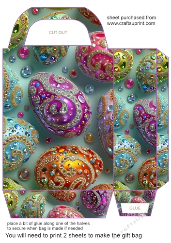Jeweled Easter egg gift bag 12
