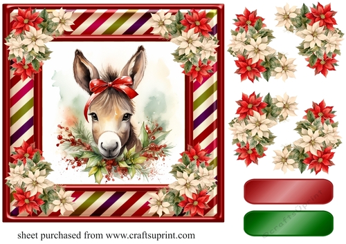 Christmas donkey card front 7