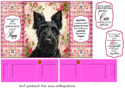 Gate fold Scottish terrier card front