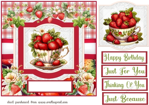 Cup of strawberries card front 1