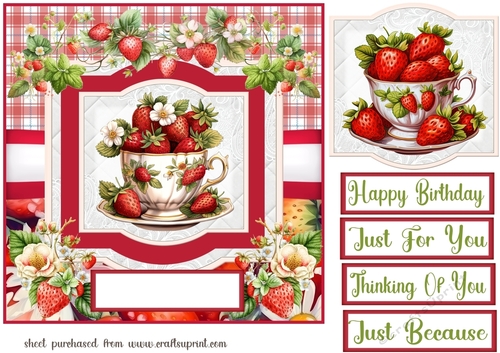 Cup of strawberries card front 2