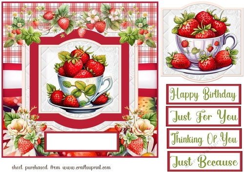 Cup of strawberries card front 3
