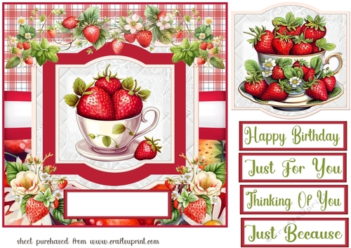 Cup of strawberries card front 4