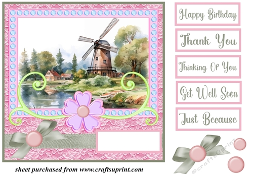 Windmill scene card front 1