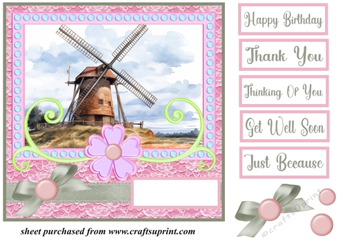 Windmill scene card front 8