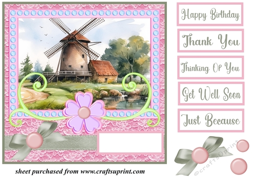 Windmill scene card front 9