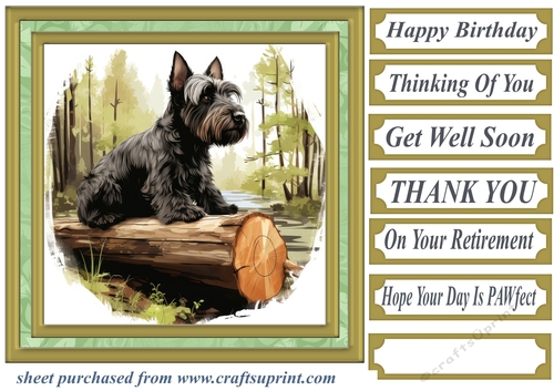 Woodland Scottish terrier card front 6