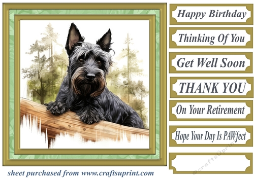 Woodland Scottish terrier card front 7