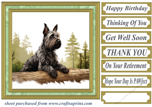 Woodland Scottish terrier card front 8
