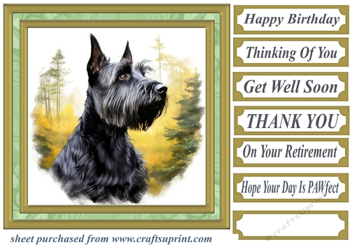 Woodland Scottish terrier card front 10