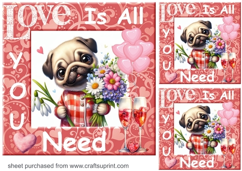 3 Puppy Love is all you need card fronts/toppers 11