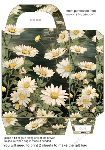 White floral gift bag 20