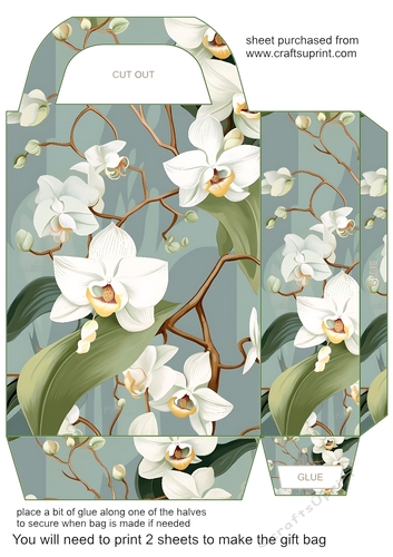 White floral gift bag 35