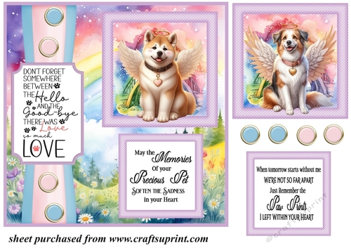 2 Panel Angel dog card front 10