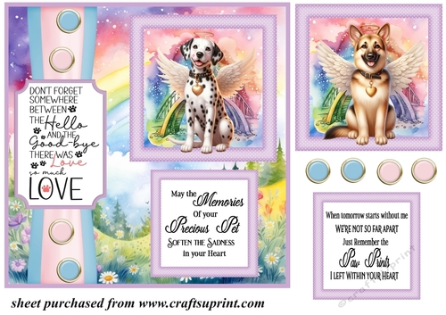 2 Panel Angel dog card front 13