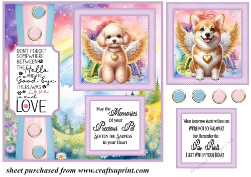 2 Panel Angel dog card front 15