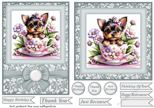 6x6 and 5x7 teacup Yorkie card fronts 5