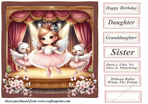 Pink little ballerina card front
