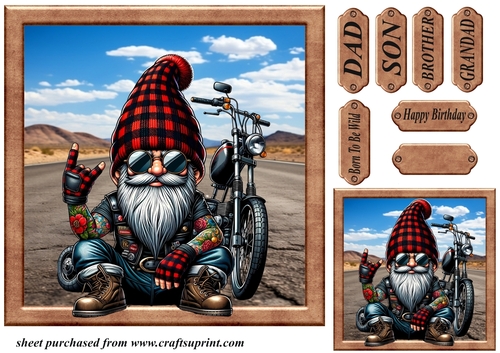 Biker gnome card front 2