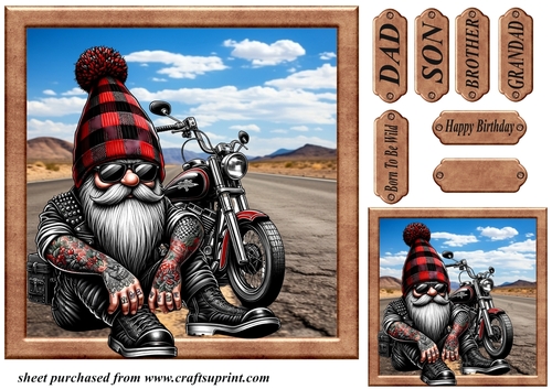 Biker gnome card front 3