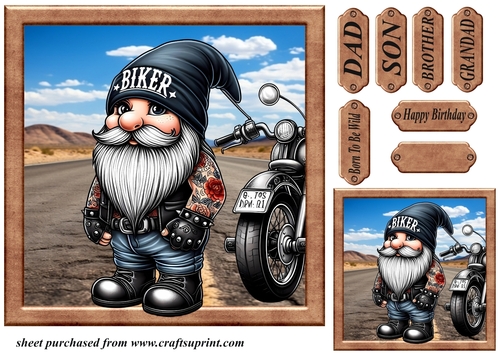 Biker gnome card front 4