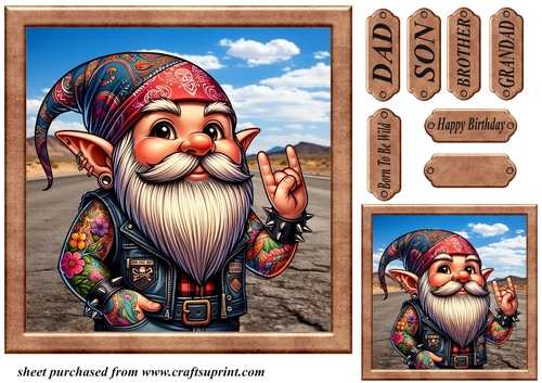 Biker gnome card front 5