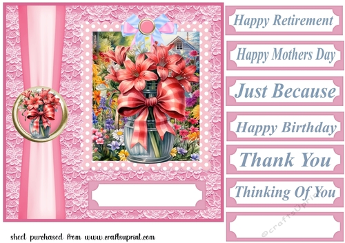 Vase of flowers card front 8