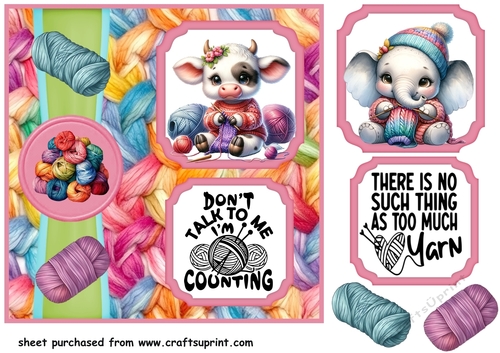 2 Panel Leave me alone im knitting card front 1