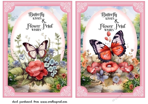 2 Pink floral butterfly card fronts 3