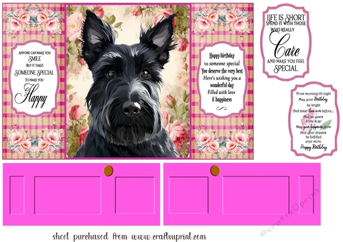 Scottish terrier gate fold card front 3