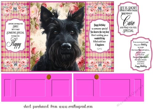 Scottish terrier gate fold card front 4