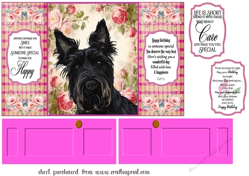 Scottish terrier gate fold card front 5