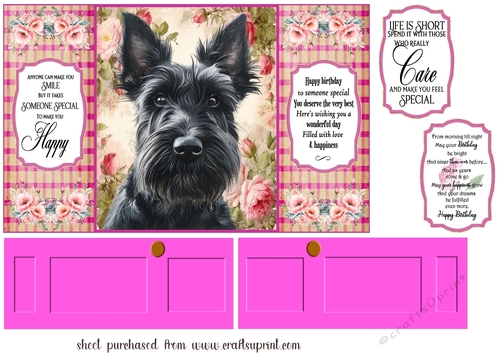 Scottish terrier gate fold card front 6
