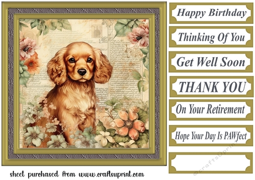 Floral puppy card front 3