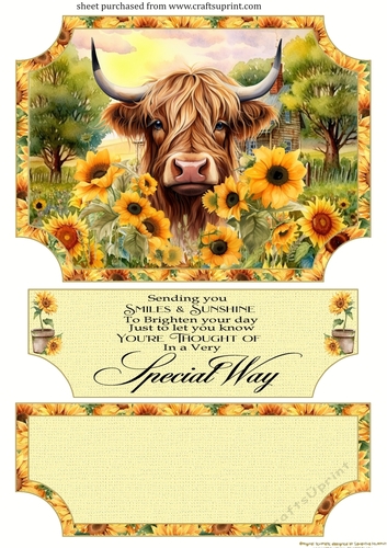 Sunflower Highland cow easel topper and layered stopper(no base included)