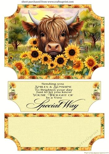 Sunflower Highland cow easel topper and layered stopper(no base included) 4