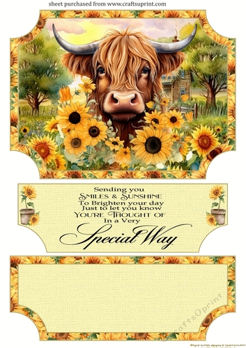 Sunflower Highland cow easel topper and layered stopper(no base included) 9